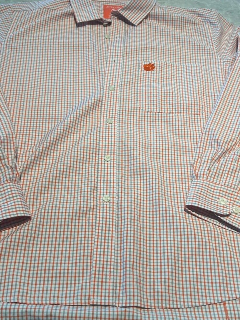 Antigua Clemson Tigers Shirt Men's Large Orange White Long Sleeve